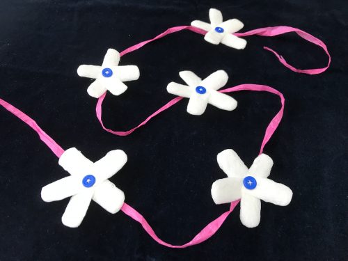 Crafts: How to make a Packing Peanut Flower Garland