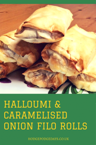 Recipe: Halloumi & Caramelised Onion filo rolls