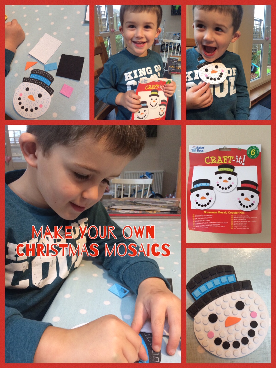 Christmas Crafts Making Snowman Mosaics HodgePodgeDays