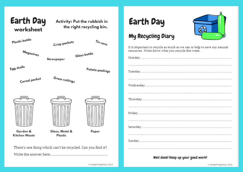 Learn about Recycling for Earth Day PLUS Free Worksheets ...