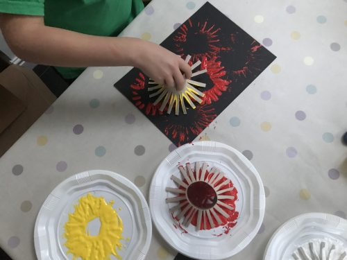 Bonfire Night Craft: Easy Firework Paintings