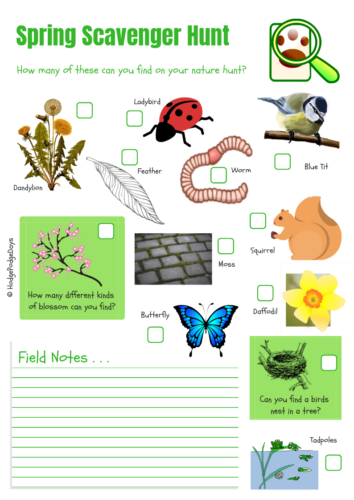 Spring Scavenger Hunt Activity + FREE Printable