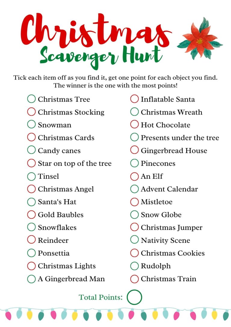 Christmas Scavenger Hunt Activity + FREE Printable - HodgePodgeDays