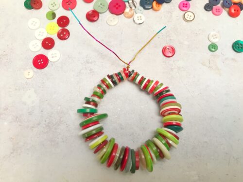 Crafts: How to make a Christmas Button Wreath